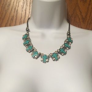 Turquoise Cross Western Style Necklace